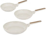 BerlingerHaus Set de Sartenes Nordic Mat Crème 3-Piezas - ø 20, 24 & 28 cm - apto para todas las fuentes de calor - recubrimiento antiadherente estándar