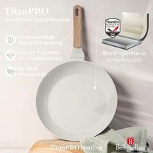 BerlingerHaus Set de Sartenes Nordic Mat Crème 7 Piezas - Cacerola ø 20, 24, 28 cm & Sartén ø 20, 24 cm - apto para todas las fuentes de calor
