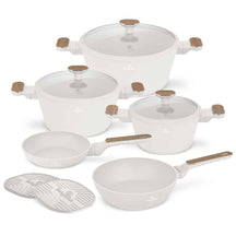 BerlingerHaus Set de Sartenes Nordic Mat Crème 7 Piezas - Cacerola ø 20, 24, 28 cm & Sartén ø 20, 24 cm - apto para todas las fuentes de calor