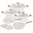 BerlingerHaus Set de Sartenes Nordic Mat Crème 7 Piezas - Cacerola ø 20, 24, 28 cm & Sartén ø 20, 24 cm - apto para todas las fuentes de calor