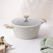BerlingerHaus Set de Sartenes Nordic Mat Crème 11 Piezas - Olla ø 20, 24, 28 cm, Sartén ø 24, 28 cm & Cacerola ø 16 cm - apta para todas las fuentes de calor