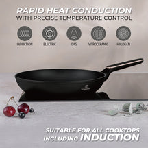 BerlingerHaus Sartén Negra Rosa Oro ø 28 cm - adecuada para todas las fuentes de calor - capa antiadherente estándar