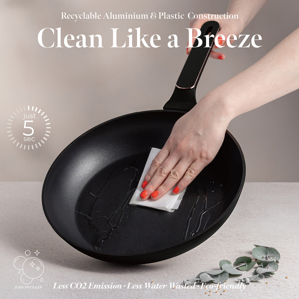 BerlingerHaus Sartén Negra Rosa Oro ø 28 cm - adecuada para todas las fuentes de calor - capa antiadherente estándar