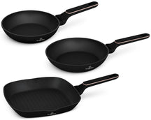 BerlingerHaus Set de Sartenes Negras y Rosadas 3 Piezas - ø 20, 24 & 28 cm - apto para todas las fuentes de calor - recubrimiento antiadherente estándar