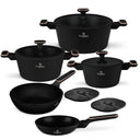 BerlingerHaus Juego de Sartenes Negro Rosa Oro 7 Piezas - Olla ø 20, 24, 28 cm & Sartén ø 20, 24 cm - apto para todas las fuentes de calor
