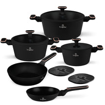 BerlingerHaus Juego de Sartenes Negro Rosa Oro 7 Piezas - Olla ø 20, 24, 28 cm & Sartén ø 20, 24 cm - apto para todas las fuentes de calor