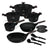BerlingerHaus Set de Sartenes Negro Rosa Oro 11 Piezas - Olla ø 20, 24, 28 cm, Sartén ø 24, 28 cm & Cacerola ø 16 cm - apto para todas las fuentes de calor