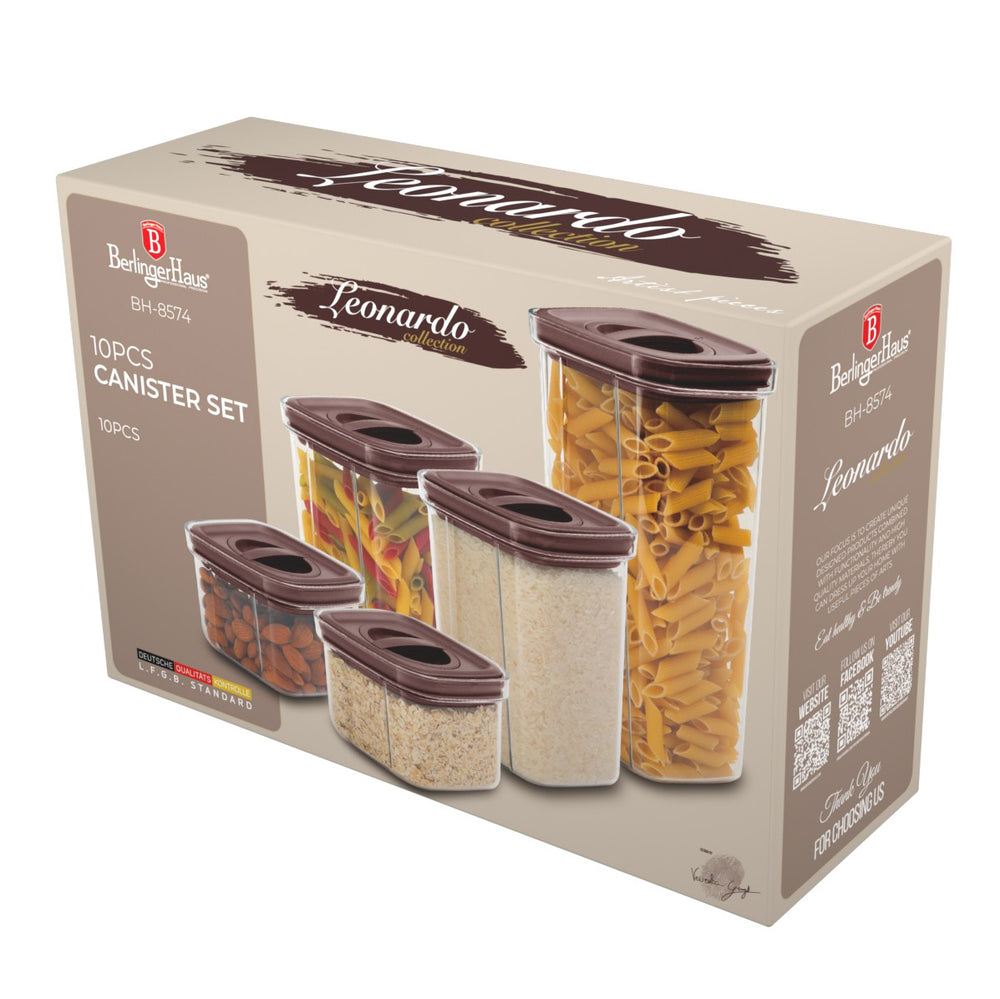 BerlingerHaus Set de tarros de almacenamiento Mate Burdeos 5 piezas