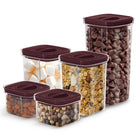 BerlingerHaus Set de tarros de almacenamiento Mate Burdeos 5 piezas