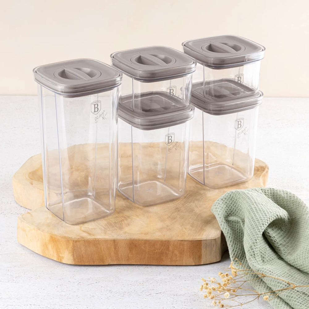 BerlingerHaus Set de tarros de almacenamiento Taupe 5 piezas