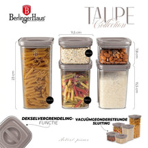 BerlingerHaus Set de tarros de almacenamiento Taupe 5 piezas