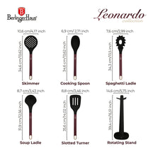 BerlingerHaus Set de Utensilios de Cocina con Soporte Mate Burdeos - Silicona - 6 piezas