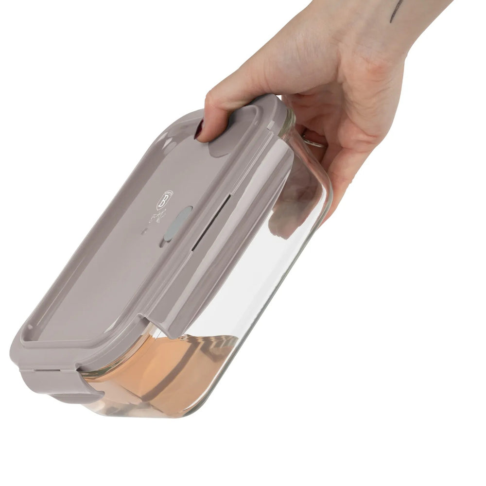 BerlingerHaus Tarros de Conservación de Vidrio Taupe - 3 piezas - 570 ml, 840 ml y 1.18 Litros
