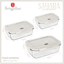 BerlingerHaus Tarros de Conservación de Cristal Mate Crema - 3 piezas - 570 ml, 840 ml & 1.18 Litros
