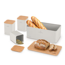 BerlingerHaus Panera con Botes de Almacenamiento Mate Crema - 4 piezas