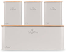 BerlingerHaus Panera con Botes de Almacenamiento Mate Crema - 4 piezas