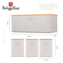 BerlingerHaus Panera con Botes de Almacenamiento Mate Crema - 4 piezas