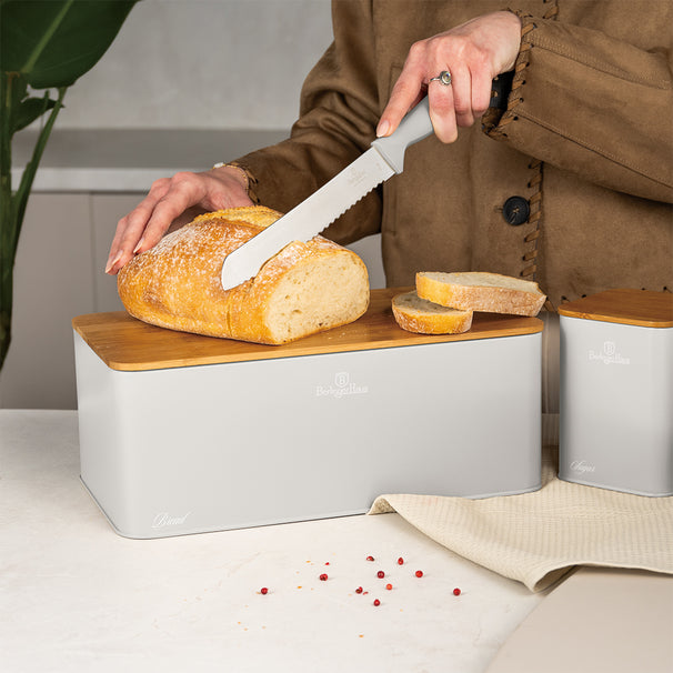 BerlingerHaus Panera con Botes de Almacenamiento Mate Crema - 4 piezas