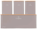BerlingerHaus Panera con Botes de Almacenamiento Taupe - 4 piezas