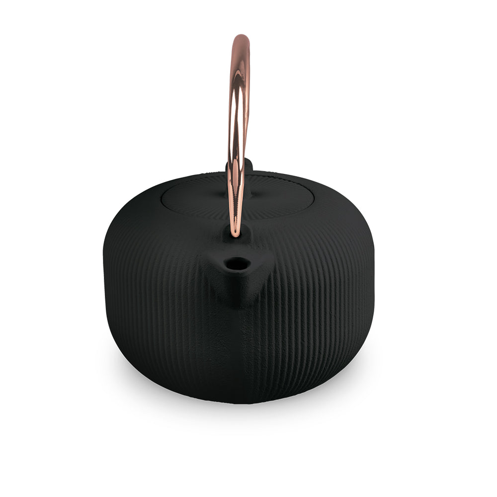 BerlingerHaus Tetera con Filtro de Acero Inoxidable - Hierro Fundido Negro Rosado - 1 Litro