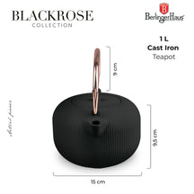 BerlingerHaus Tetera con Filtro de Acero Inoxidable - Hierro Fundido Negro Rosado - 1 Litro