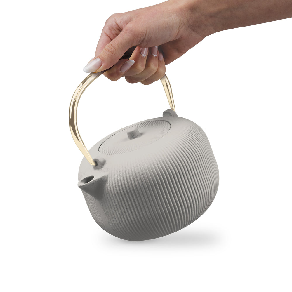 BerlingerHaus Tetera con Filtro de Acero Inoxidable - Hierro Fundido Mate Crema - 1 Litro