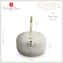 BerlingerHaus Tetera con Filtro de Acero Inoxidable - Hierro Fundido Mate Crema - 1 Litro
