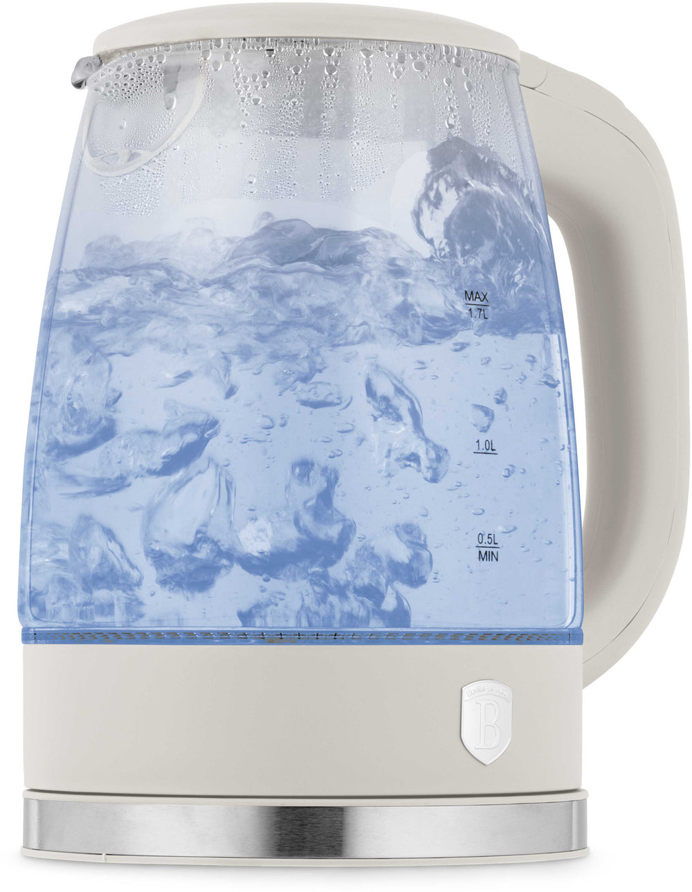 BerlingerHaus Hervidor de Agua Cristal Mate Crema - 1.7 Litros - 2200W