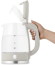 BerlingerHaus Hervidor de Agua Cristal Mate Crema - 1.7 Litros - 2200W