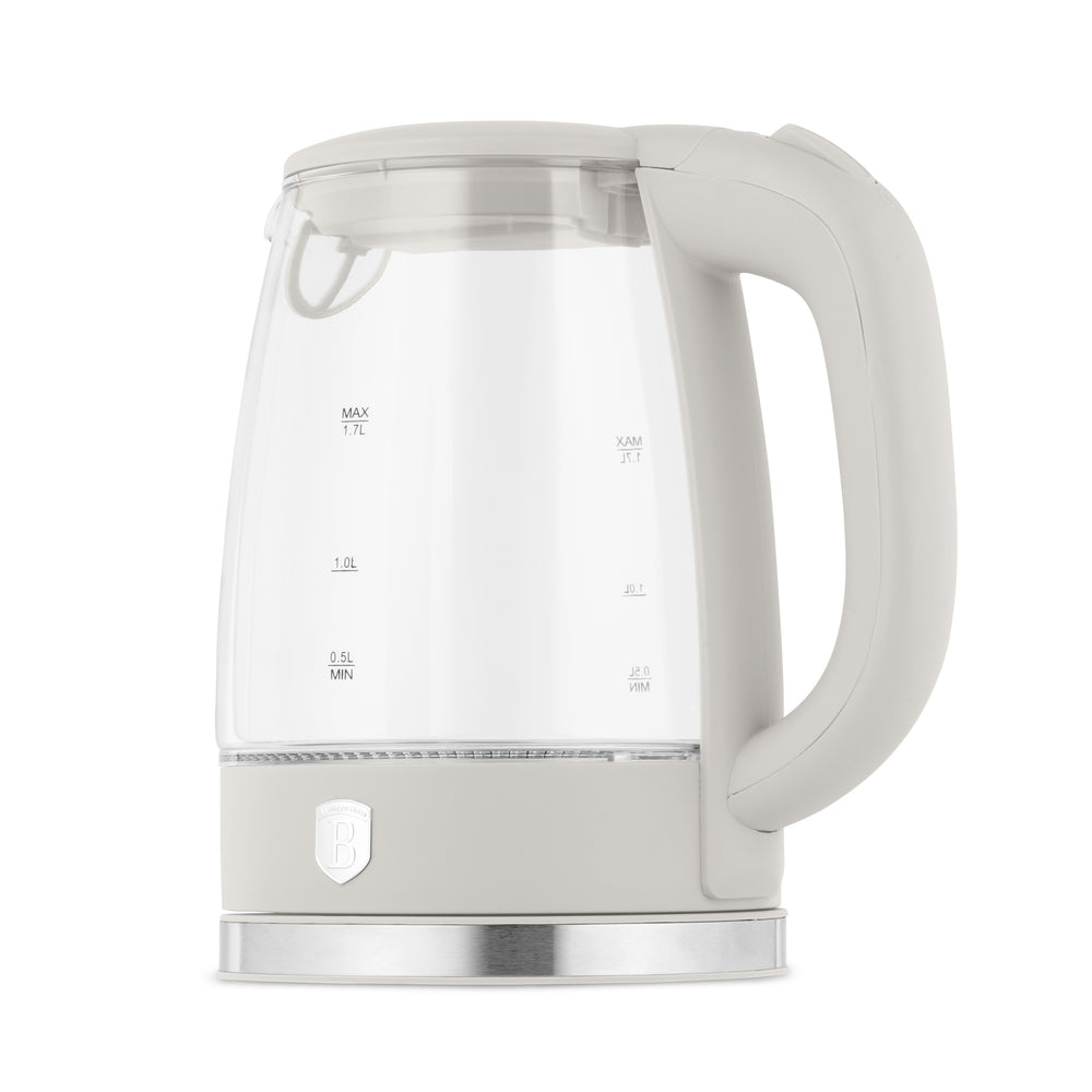 BerlingerHaus Hervidor de Agua Cristal Mate Crema - 1.7 Litros - 2200W