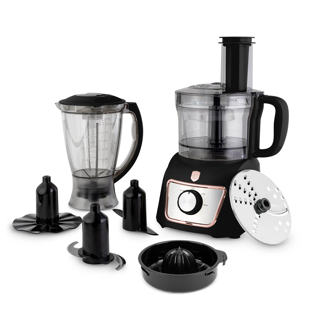 BerlingerHaus Procesador de Alimentos 8-en-1 Negro Rosado - 500W