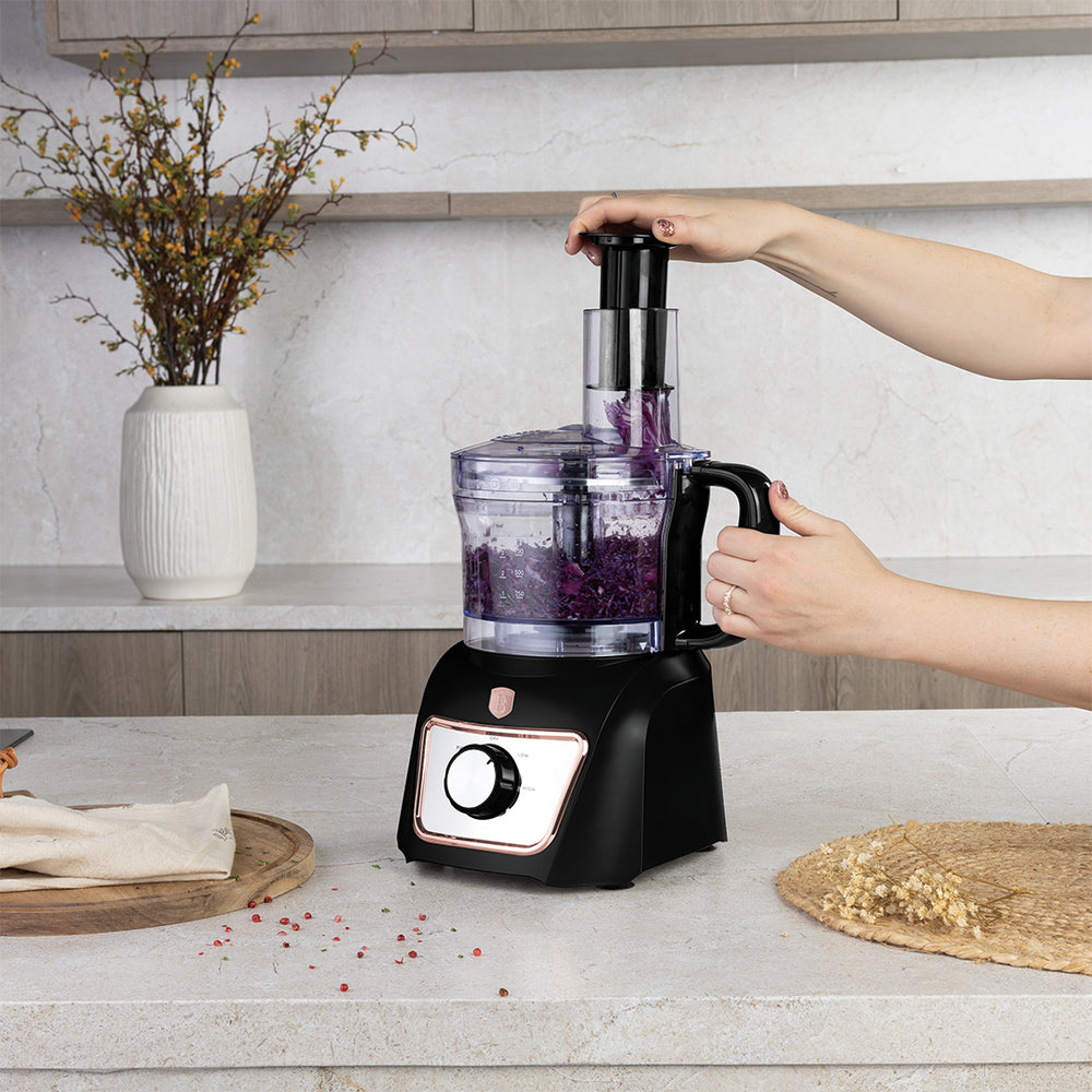 BerlingerHaus Procesador de Alimentos 8-en-1 Negro Rosado - 500W