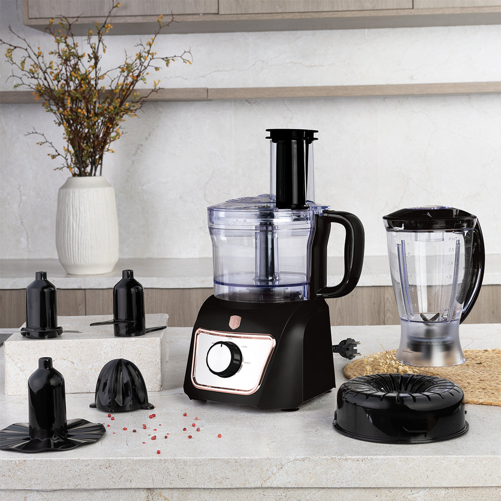 BerlingerHaus Procesador de Alimentos 8-en-1 Negro Rosado - 500W