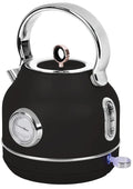 BerlingerHaus Hervidor de Agua Negro Roségold - con Termómetro - 1.7 Litros - 2200W