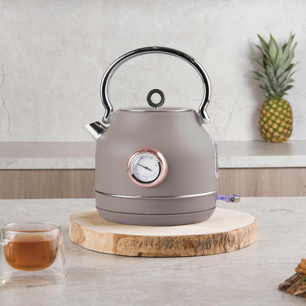 BerlingerHaus Hervidor Taupe - con Termómetro - 1.7 Litros - 2200W