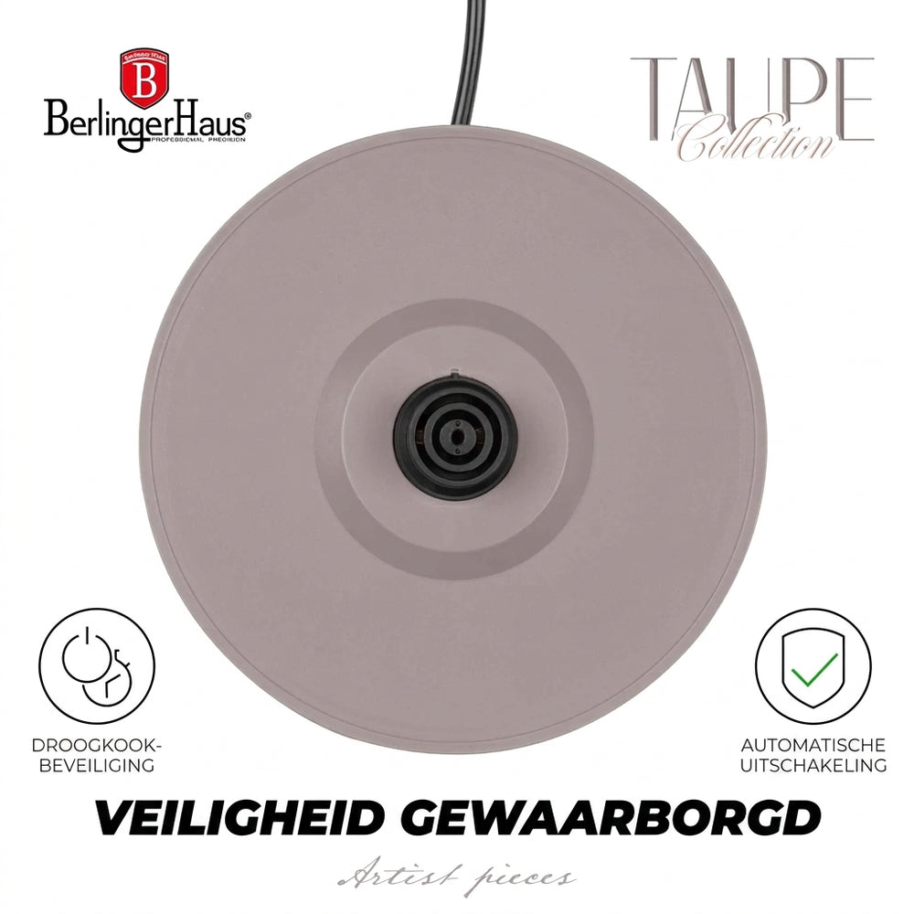 BerlingerHaus Hervidor Taupe - con Termómetro - 1.7 Litros - 2200W