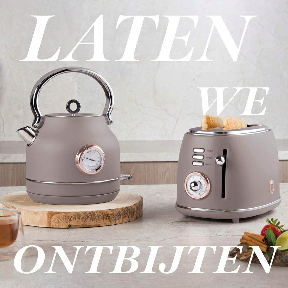 BerlingerHaus Hervidor Taupe - con Termómetro - 1.7 Litros - 2200W