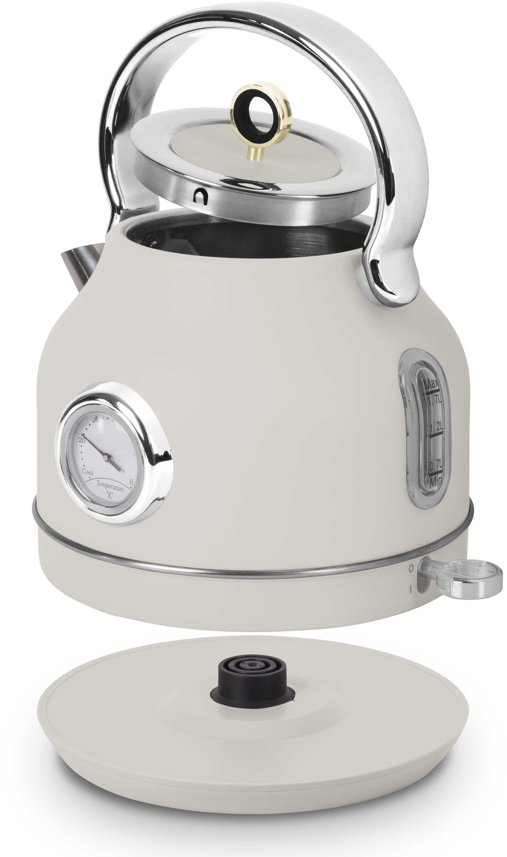 BerlingerHaus Hervidor de Agua Mate Crema - con Termómetro - 1.7 Litros - 2200W