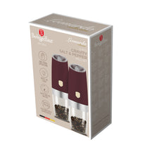 BerlingerHaus Set de Molinos de Sal y Pimienta Eléctrico Gravity Mat Burdeos - Molino Cerámico - 2 Piezas