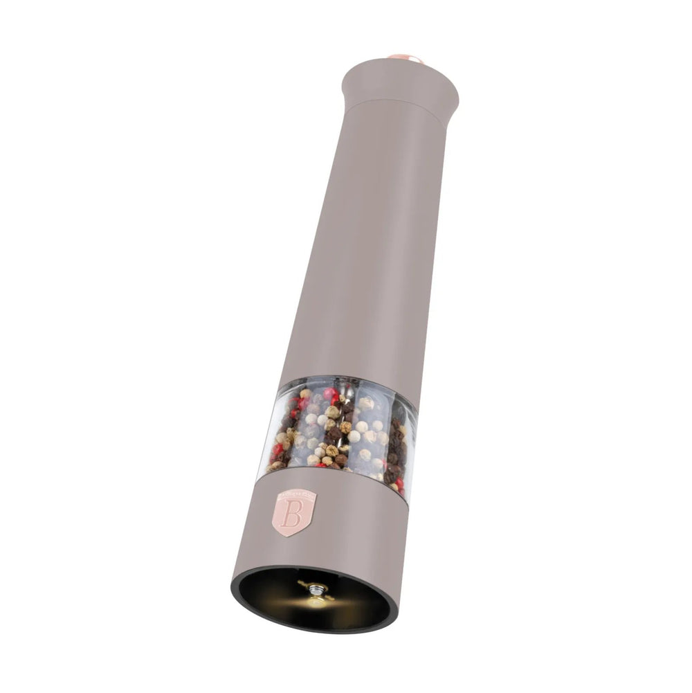 BerlingerHaus Set de Molinillos de Sal y Pimienta Eléctricos Taupe - Molino Cerámico - 2 Piezas