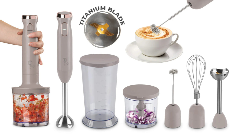 BerlingerHaus Batidora de Mano set Taupe – 6-en-1 – 800 W