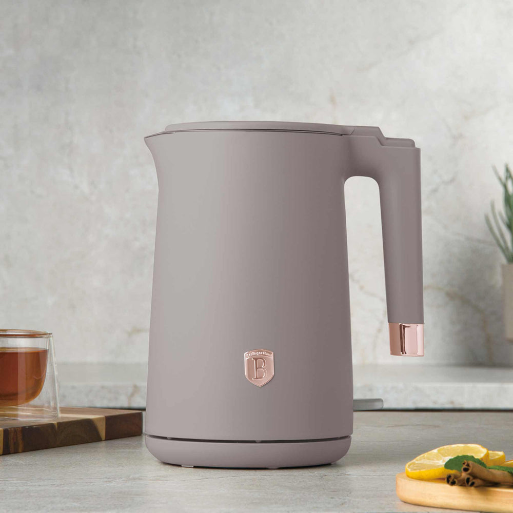 BerlingerHaus Hervidor de Agua Doble Pared Taupe - 1.7 Litros - 1800W