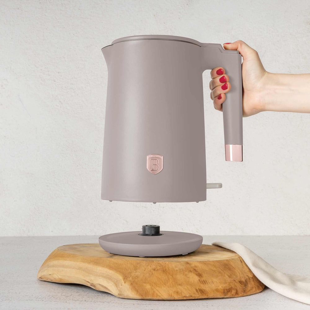 BerlingerHaus Hervidor de Agua Doble Pared Taupe - 1.7 Litros - 1800W