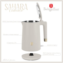 BerlingerHaus Hervidor de Agua Doble Pared Mate Crema - 1.7 Litros - 1800W
