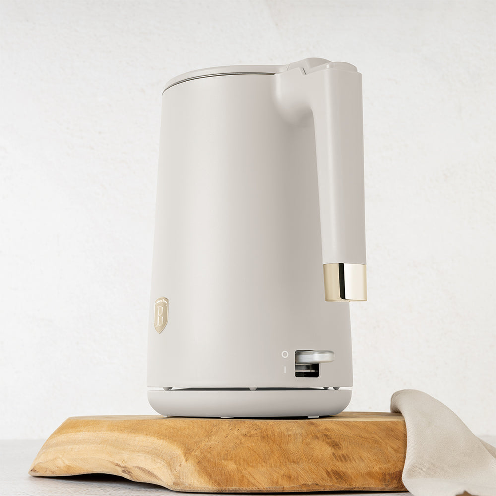 BerlingerHaus Hervidor de Agua Doble Pared Mate Crema - 1.7 Litros - 1800W