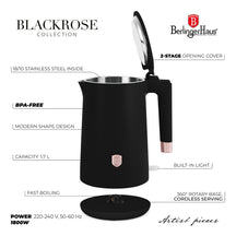 BerlingerHaus Hervidor de Agua Doble Pared Negro Roségold - 1.7 Litros - 1800W