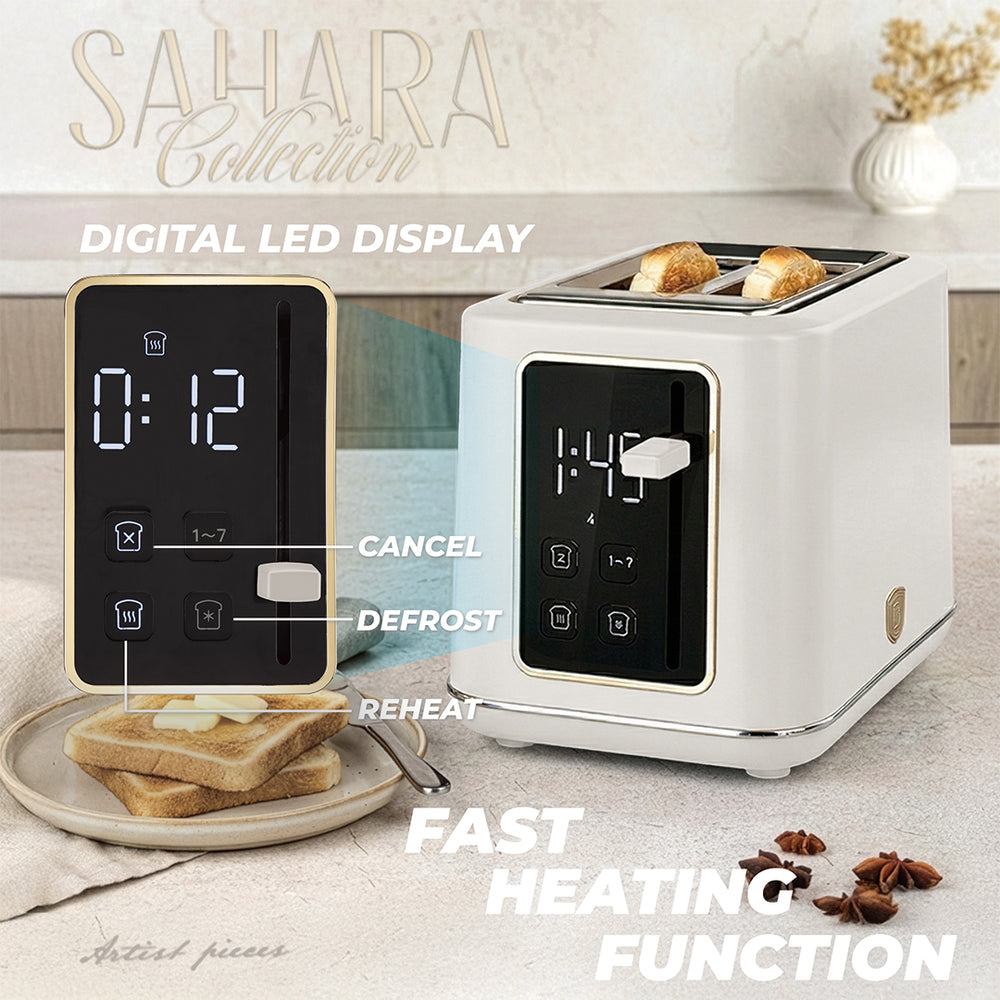 BerlingerHaus Tostadora Digital Mate Crema - 2 Ranuras - 870W