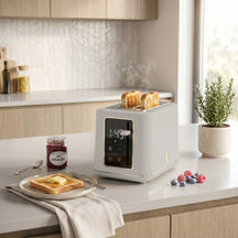 BerlingerHaus Tostadora Digital Mate Crema - 2 Ranuras - 870W