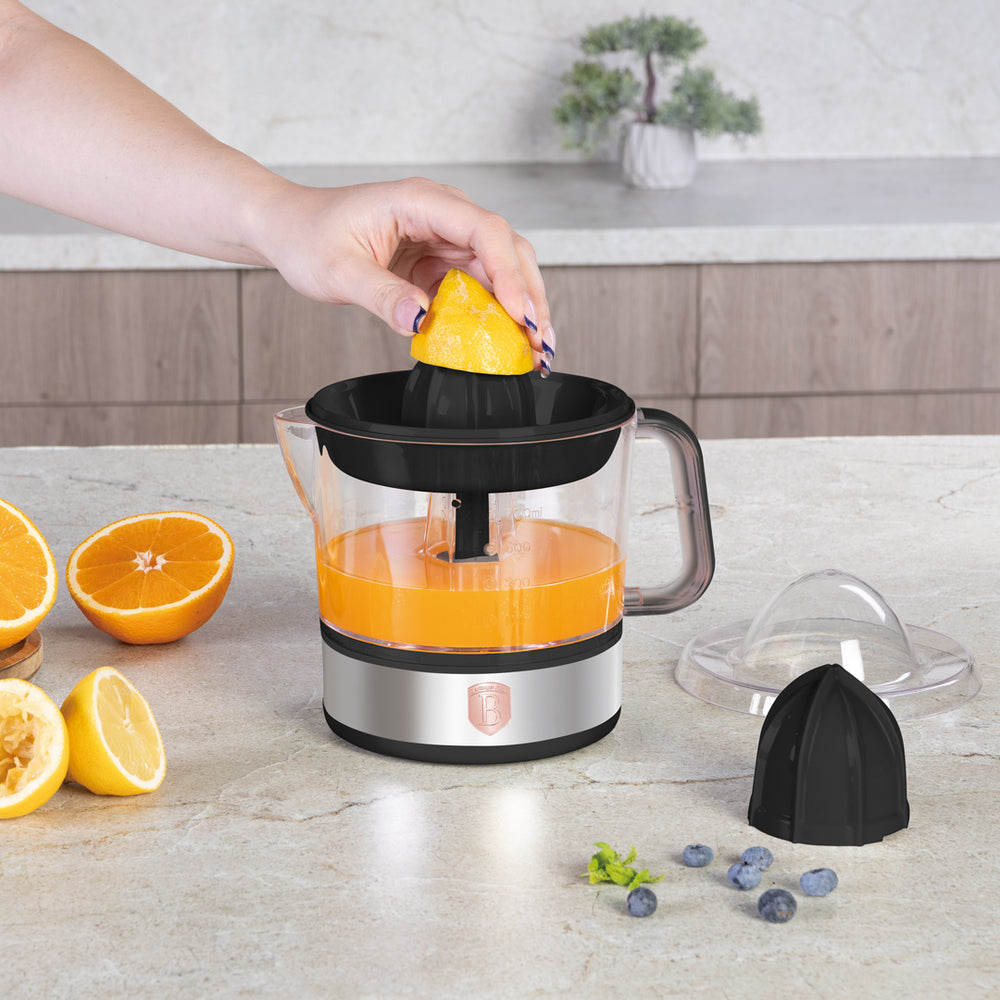 BerlingerHaus Exprimidor Eléctrico de Cítricos / Exprimidor de Naranjas Negro Roségold - 0,7 L - 40 W