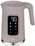 BerlingerHaus Hervidor Digital Taupe - Ajuste de Temperatura - 1.7 Litros - 2200W
